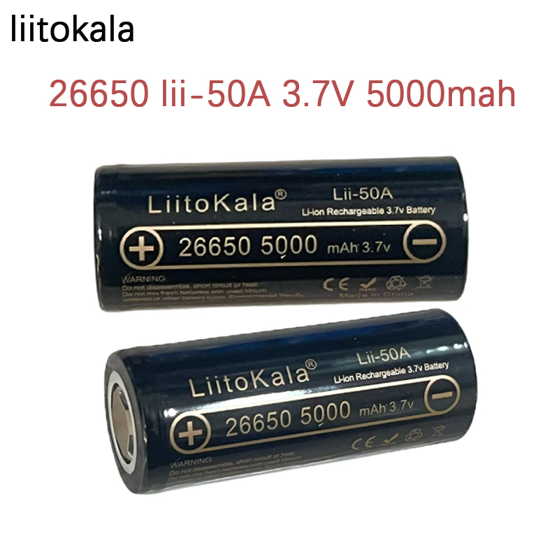 Vape Battery 18650 - 1-10 adet LiitoKala Lii-50A 26650 5000mah